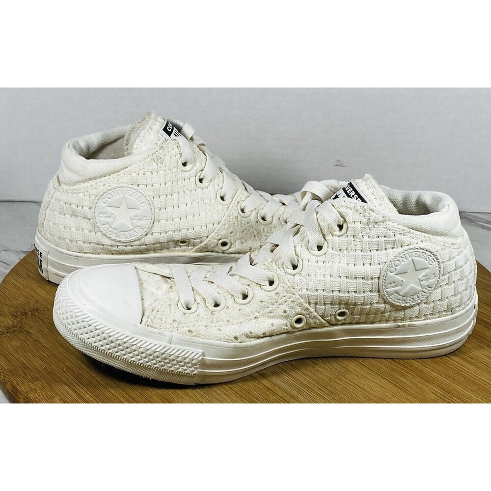 Converse CTAS Madison Mid Crochet Knit Lace Egret/Vintage White Women's Size 7